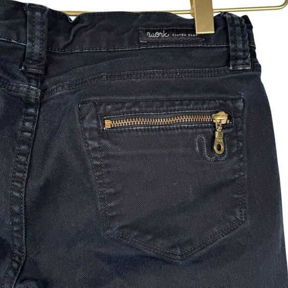 WORK Custom Shop Women’s Gold Zippers Skinny Moto Dark Wash Jeans size 28 0082 - Picture 6 of 11